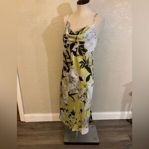Sara Michelle Floral Green and Black Slip Dress Sz M